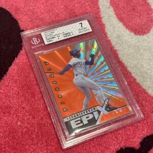 Ken Griffey Jr 1998 Pinnacle Epix Game Orange #E1 BCG 7 NM Card
